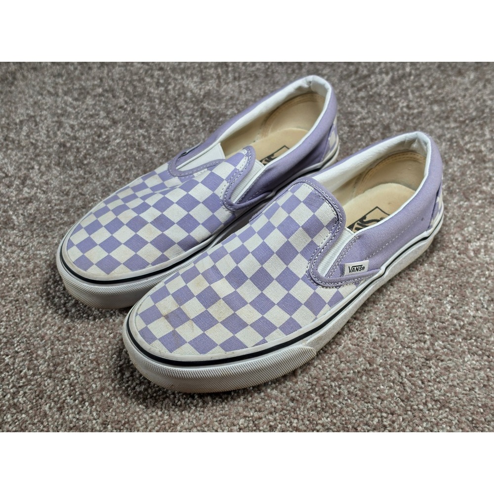 Vans Classic Slip-On Purple Checkerboard Sneakers Womens 8